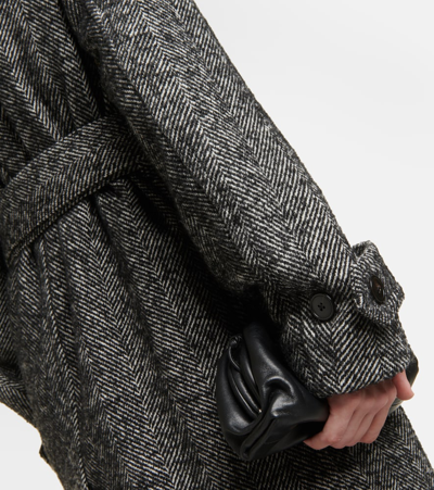 Shop Dries Van Noten Ronas Wool-blend Trench Coat In Black