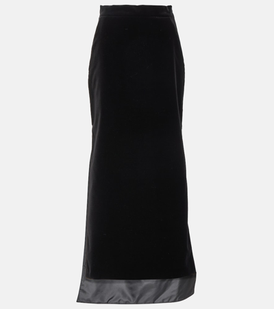 Shop Max Mara Zuppa Cotton Maxi Skirt In Black