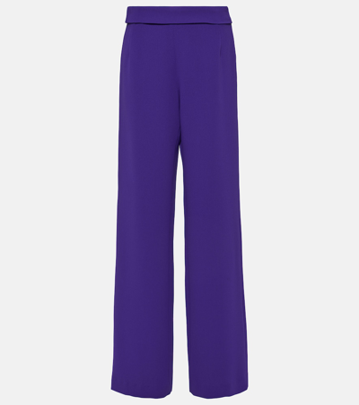 Shop Dries Van Noten Pantera Crêpe Wide-leg Pants In Purple