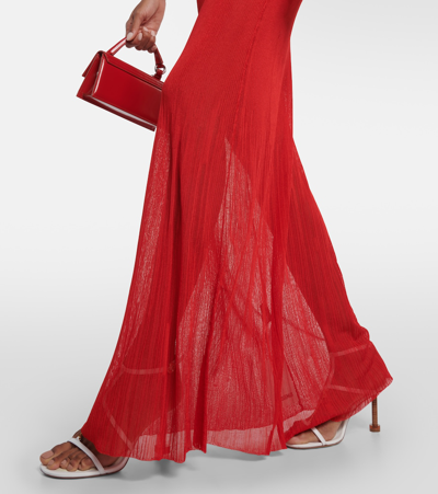 Shop Jacquemus La Robe Maille Oranger Maxi Dress In Red