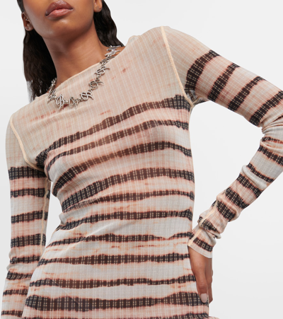 Shop Jean Paul Gaultier X Knwls Striped Minidress In Multicoloured