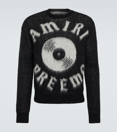 Shop Amiri Logo Wool Sweater In Black
