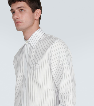 Amiri Striped Long-sleeved Concealed Button Shirt In White