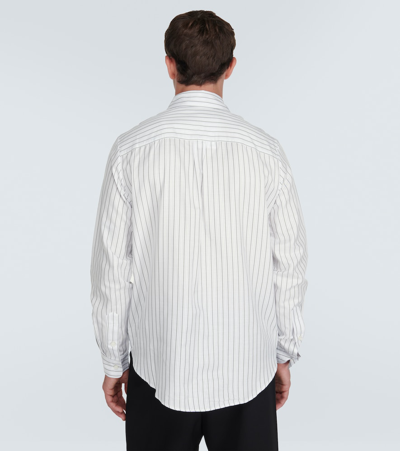 Shop Amiri Cotton Pinstripe Poplin Shirt In White