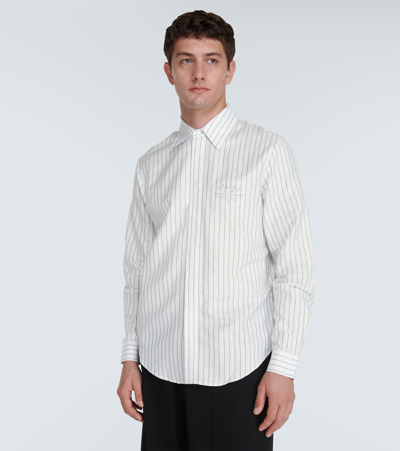 Shop Amiri Cotton Pinstripe Poplin Shirt In White