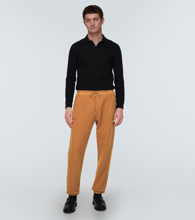 Shop Saint Laurent Cotton Sweatpants In Orange