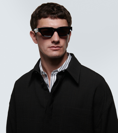 Bottega Veneta Sharp Square Sunglasses In Black