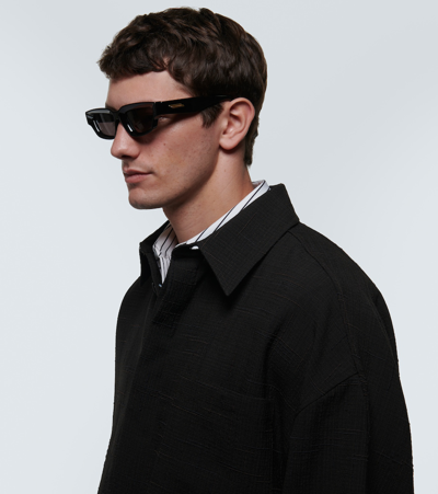 Bottega Veneta Sharp Square Sunglasses In Black