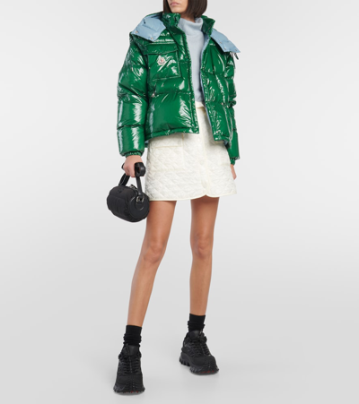 Moncler Karakorum Convertible Hooded Quilted Glossed-shell Down Jacket In Green