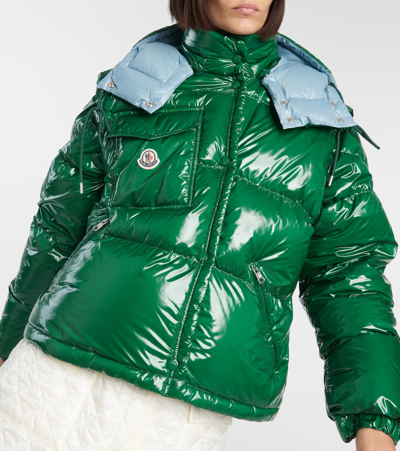 Moncler Karakorum Convertible Hooded Quilted Glossed-shell Down Jacket In Green