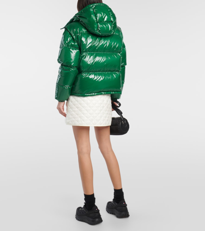 Moncler Karakorum Convertible Hooded Quilted Glossed-shell Down Jacket In Green