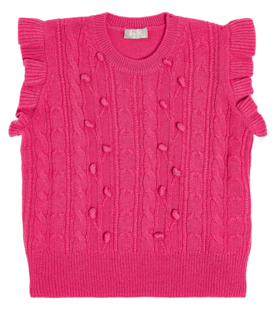 Shop Il Gufo Cable-knit Wool Sweater Vest In Pink