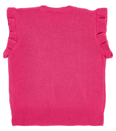 Il Gufo Cable Wool Knit Vest In Pink