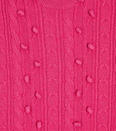 Il Gufo Cable Wool Knit Vest In Pink