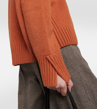 Shop Loro Piana Cashmere Turtleneck Sweater In Orange