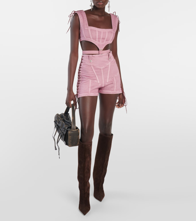 Jean Paul Gaultier Pink Knwls Edition Denim Tank Top In Purple