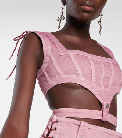 Jean Paul Gaultier Pink Knwls Edition Denim Tank Top In Purple