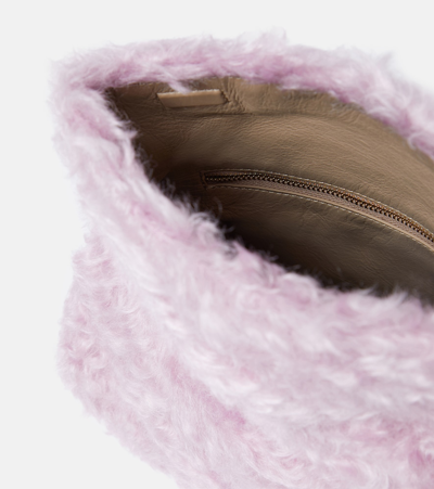 Shop Dries Van Noten Faux-fur Clutch In Purple