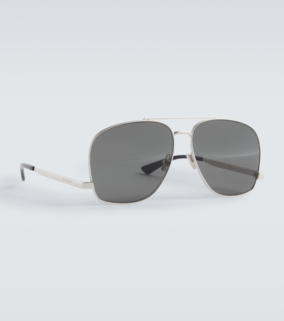 Saint Laurent Sl 653 Leon Aviator Sunglasses In Grey