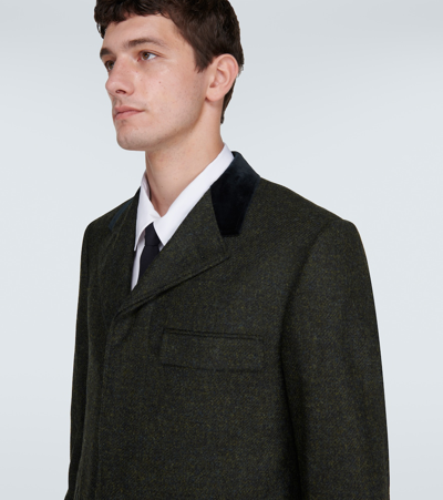 Shop Thom Browne Wool Coat In Green