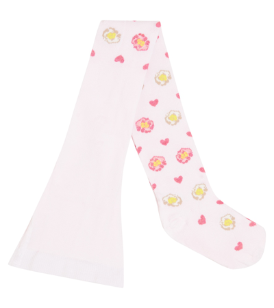 Shop Monnalisa Jacquard Cotton-blend Socks In Pink