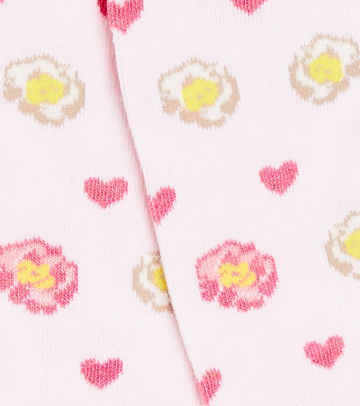 Shop Monnalisa Jacquard Cotton-blend Socks In Pink