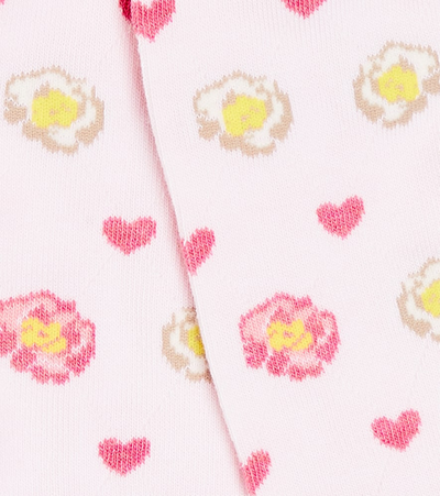 Monnalisa Jacquard Cotton-blend Socks In Pink