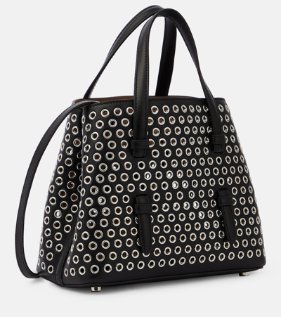 Shop Alaïa Mina 20 Embellished Leather Tote Bag In Black