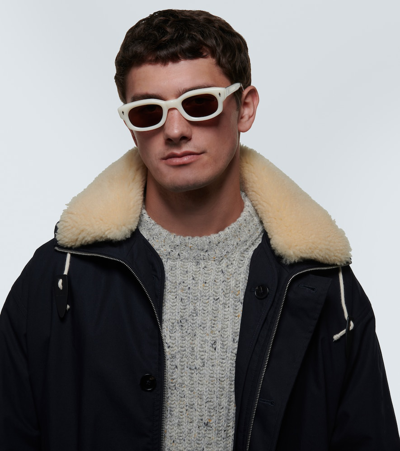 Jacques Marie Mage Whiskeyclone Rectangular Sunglasses In White