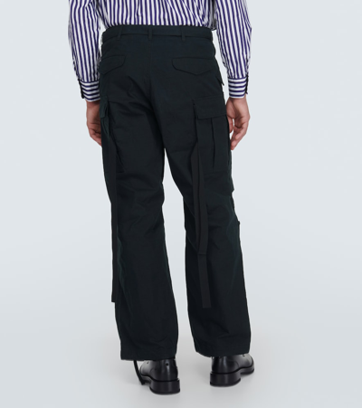 Shop Sacai Cotton-blend Cargo Pants In Black
