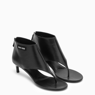 Shop Miu Miu Black Leather Thong Boot Women