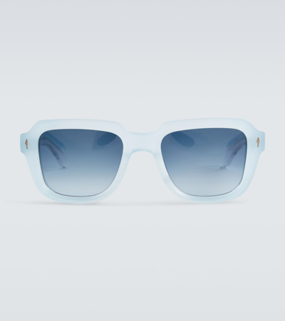 Shop Jacques Marie Mage Taos Square Sunglasses In Blue