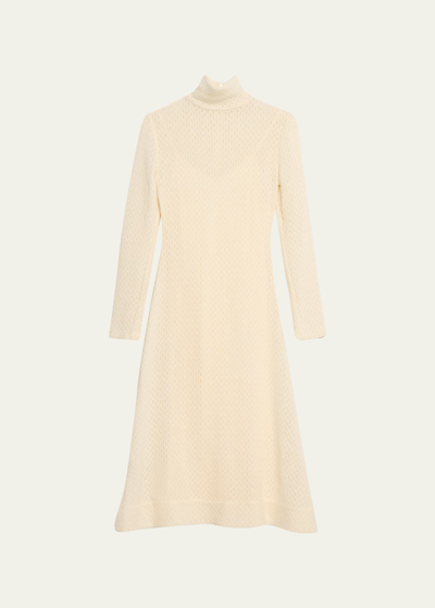 Shop Alix Of Bohemia Nona Marble Knit Turtleneck Midi Dress In Ivory