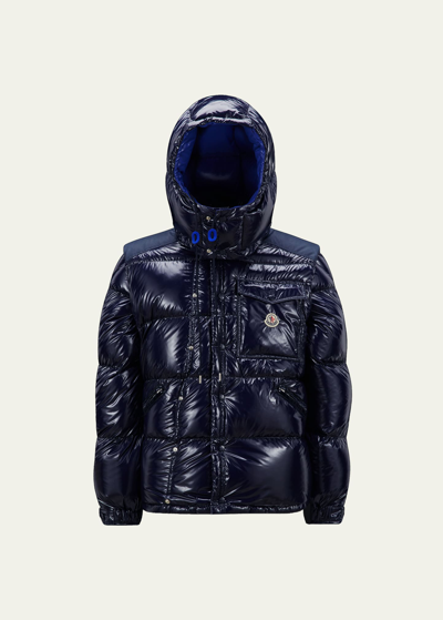Shop Moncler Men's  Karakorum Ripstop Down Jacket In Dark Blue