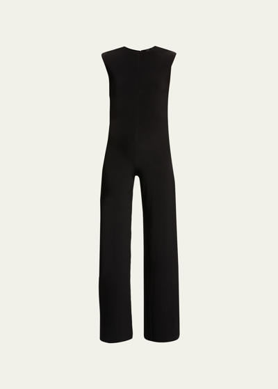 Shop Norma Kamali Sleeveless Wide-leg Jumpsuit In Black