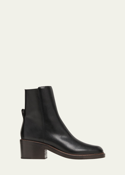 Shop Brunello Cucinelli Leather Zip Ankle Boots In C101 Black