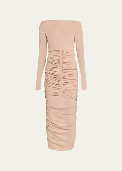 Shop Givenchy Ruched Body-con Dress In Blush Pink