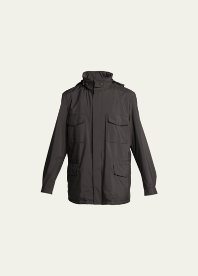 Shop Loro Piana Men's Traveler Windmate Storm System Jacket In Black