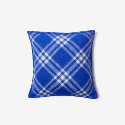 Shop Burberry Check Wool Cushion In Knight