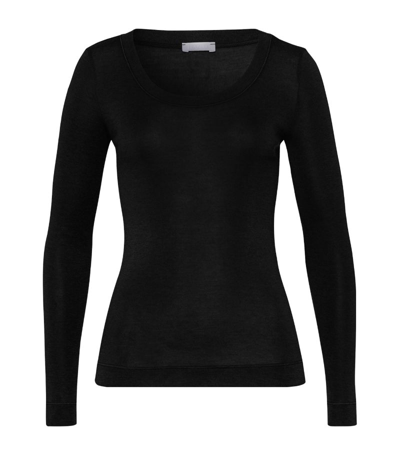 Shop Hanro Silk-cashmere Top In Black