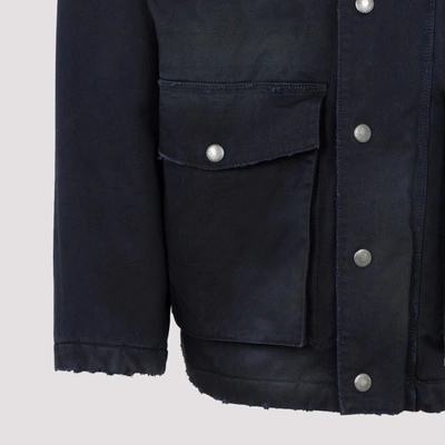 Shop Balenciaga Workwear Parka Coat In Blue