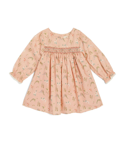 Albetta Kids' Floral Smocked Dress (1-3 Years) In Pink