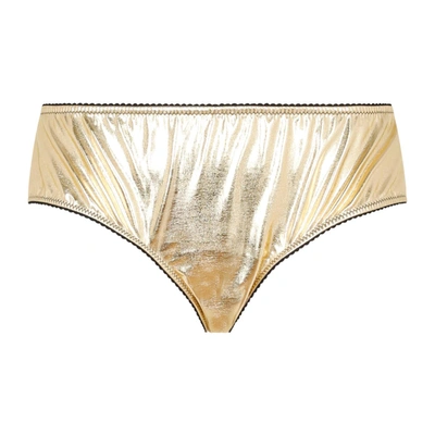 Shop Dolce & Gabbana Polyester Brief Underwear In Metallic