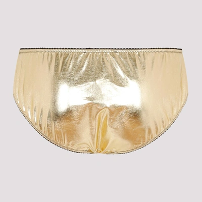 Shop Dolce & Gabbana Polyester Brief Underwear In Metallic