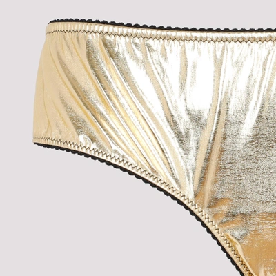 Dolce & Gabbana Metallic-effect Bikini Slip In Metallic