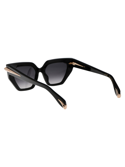 Shop Roberto Cavalli Src001m Sunglasses In 0700 Black