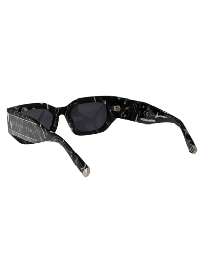 Shop Philipp Plein Spp066m Sunglasses In 0z21 Nero Marmorizzato