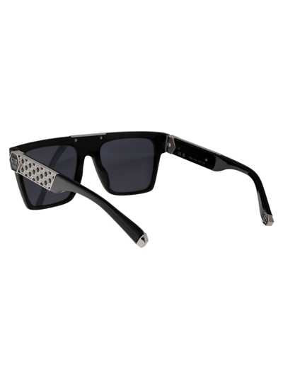 Shop Philipp Plein Spp080 Sunglasses In 700w Black