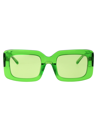 Shop Attico Jorja Sunglasses In 06 Green Silver Green