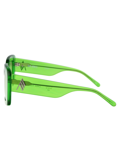 Shop Attico Jorja Sunglasses In 06 Green Silver Green